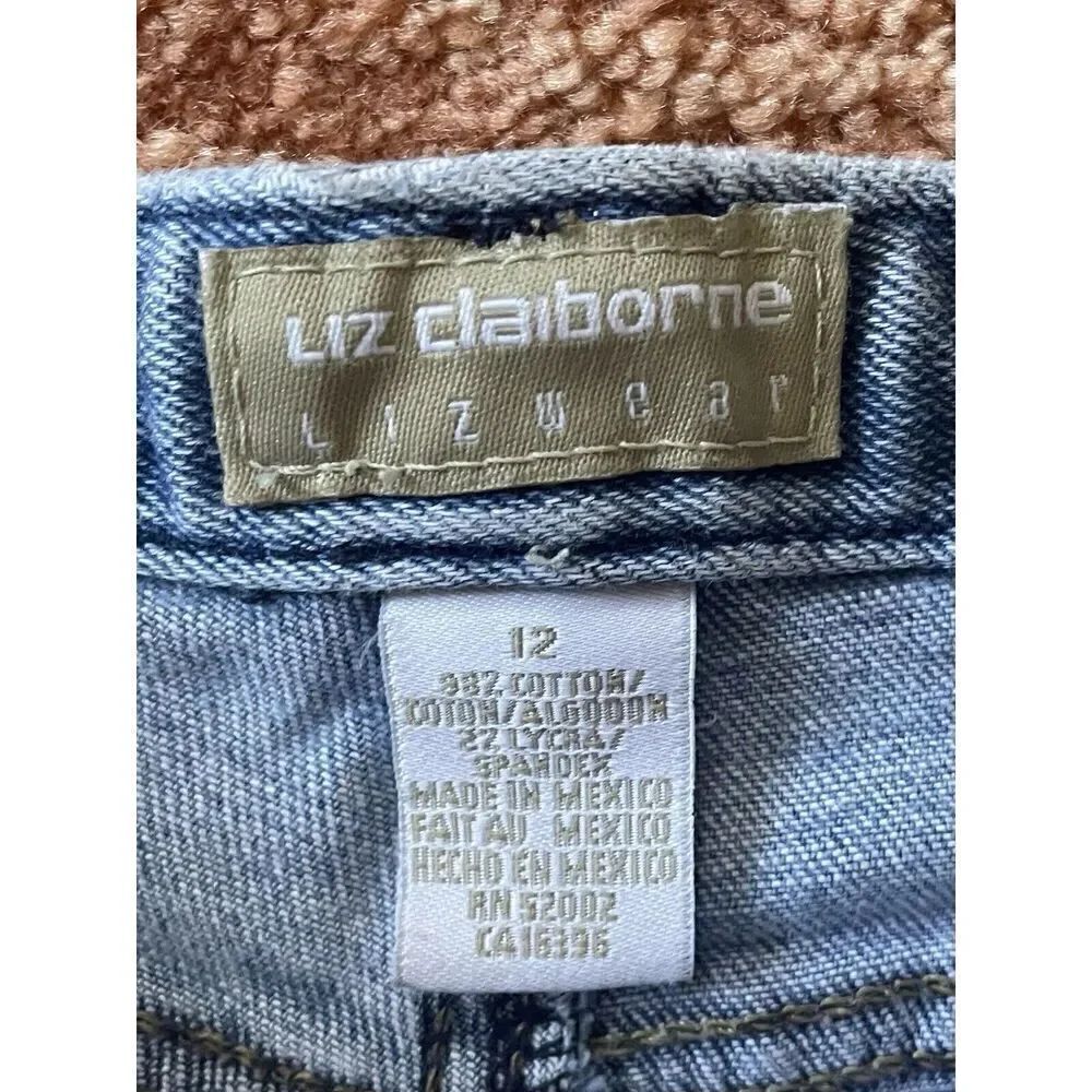 Vintage Liz Claiborne Cropped Blue Women’s Mom Jeans Size 12 - Picture 3 of 10